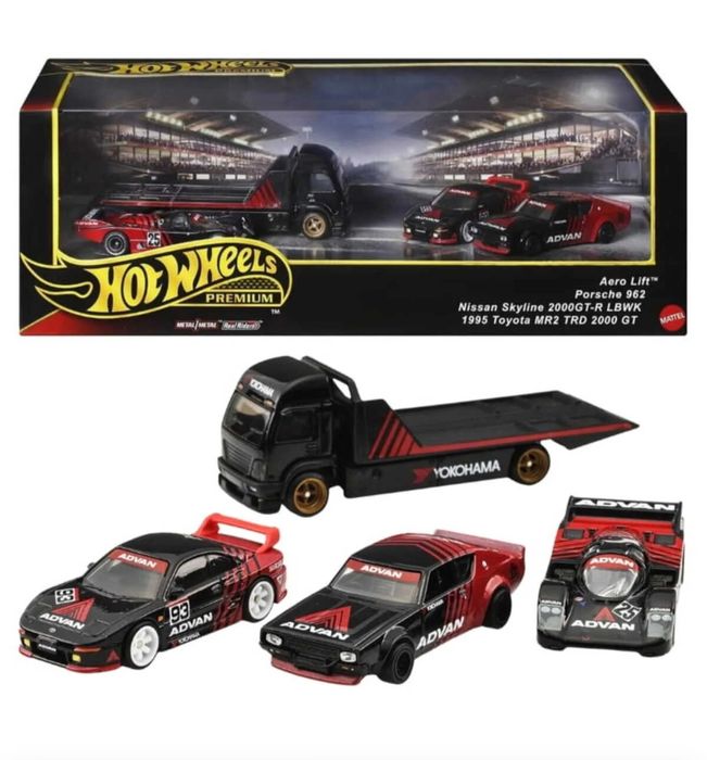 Hot Wheels Premium Collector ADVAN 3 коли и 1 транспортер Диорама 1:64