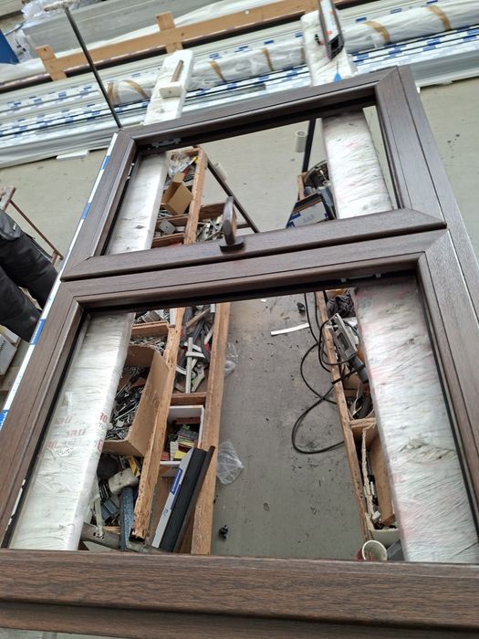 Fereastra pvc 2 canate mobile stejar inchis