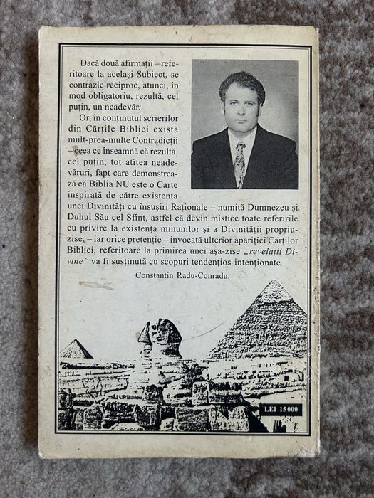 Carte RARA Contradictii Biblice - C. Radu-Conradu (1996, Stoc Epuizat)