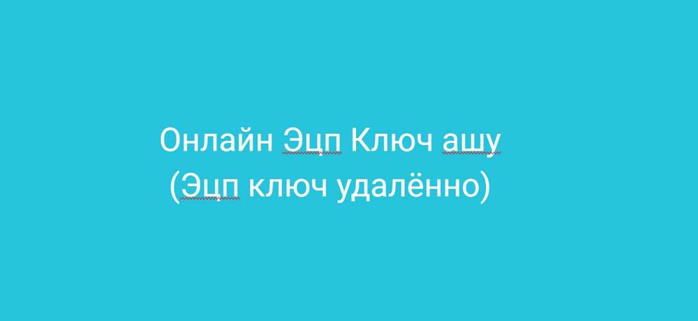 ЭЦП ключ удаленно ("Эцп ключ ашу)