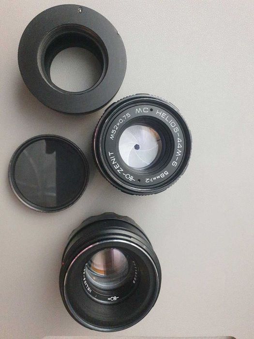 Объектив Helios 44-M-6, переходник EOS-M4/3