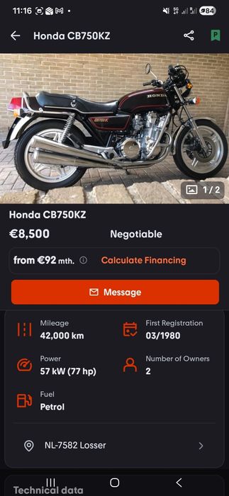 Honda CB 750 KZ RC 01. 1979