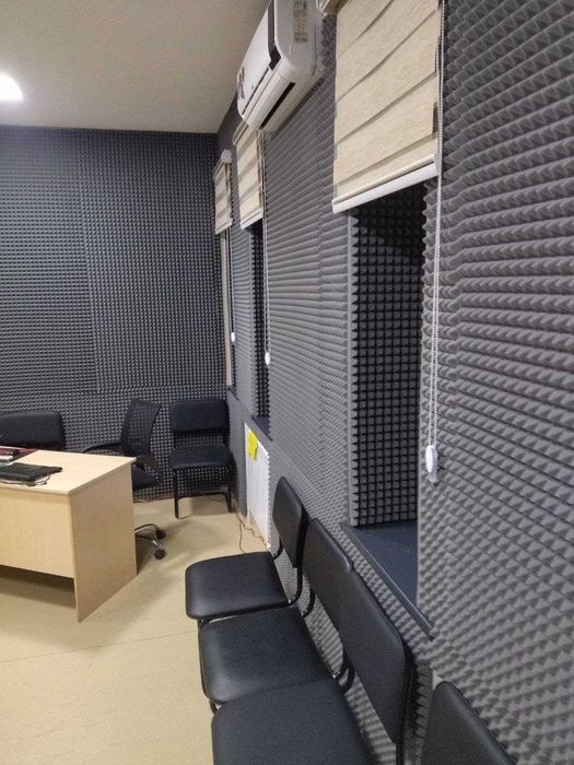 Acoustic foams, panels, diffusers.