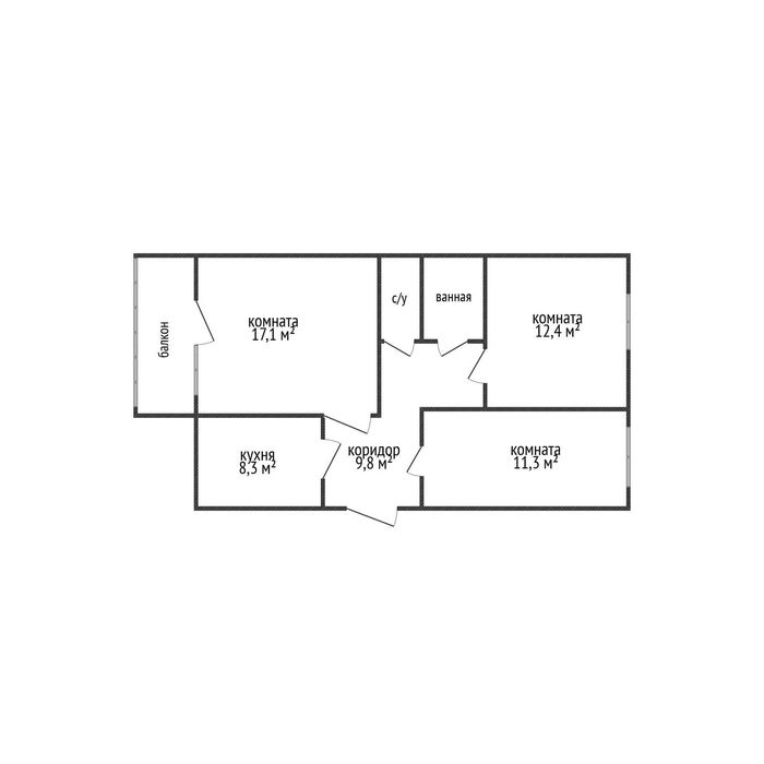 Продажа 3-комнатной квартиры