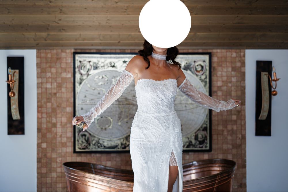 Rochie de mireasă brodată manual vibe italian
