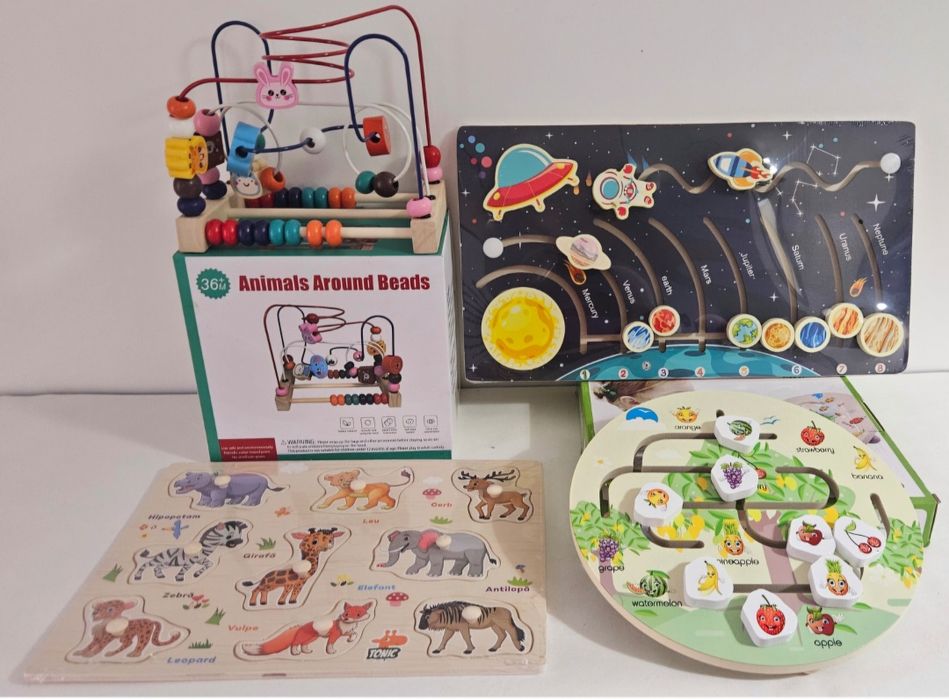 Lot de jucarii educative din lemn. Montessori