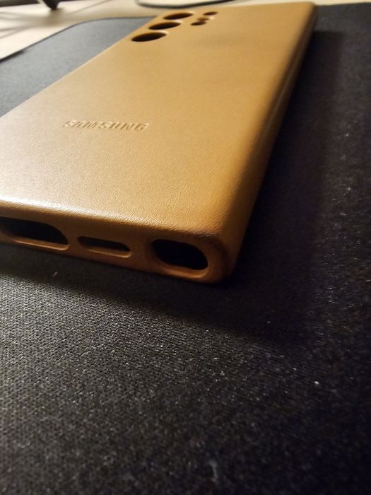 Husa originala Samsung Galaxy S23 Ultra Leather Case - din piele maro