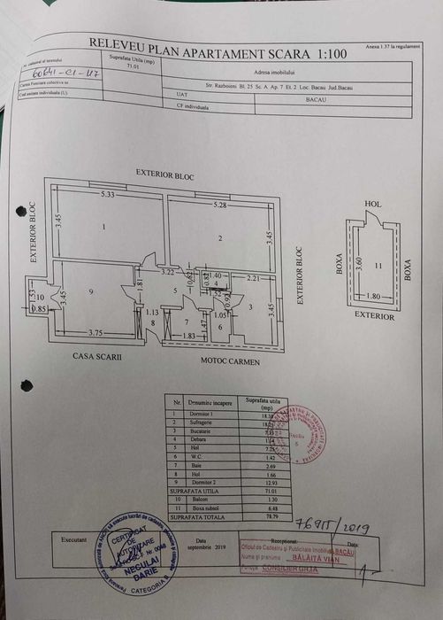 Proprietar: 3 Camere 72mp, Chiar la Parc Cancicov, Centrala + Boxa