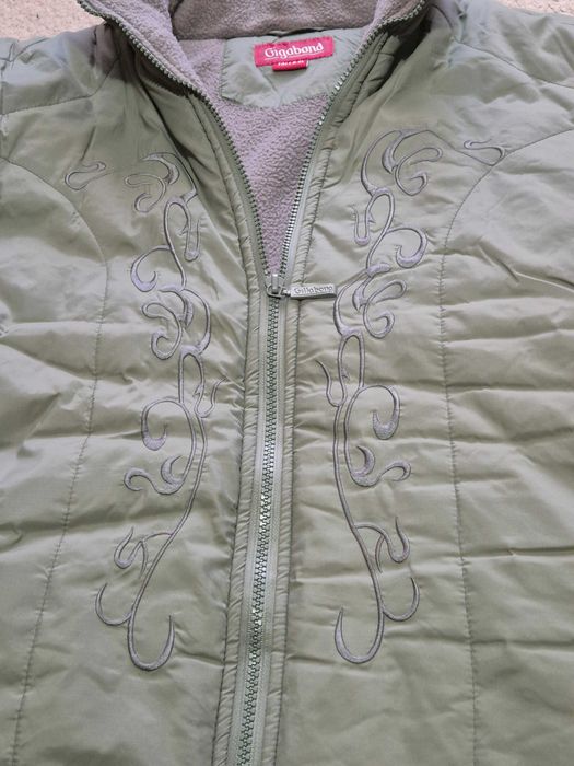 Jachetă matlasată verde-salvie, dama, brandul Gigabond, XL, impecabila