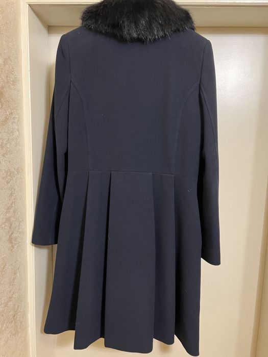 Кашмирено палто тъмно синьо