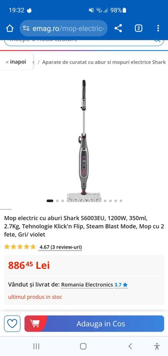 Shark steam mop 1200W