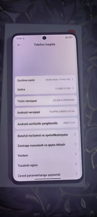 Redmi Note 13 Pro+5g 12/512