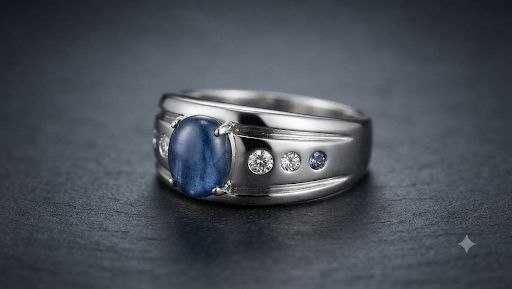 Серебряное кольцо с камнем КИАНИТ