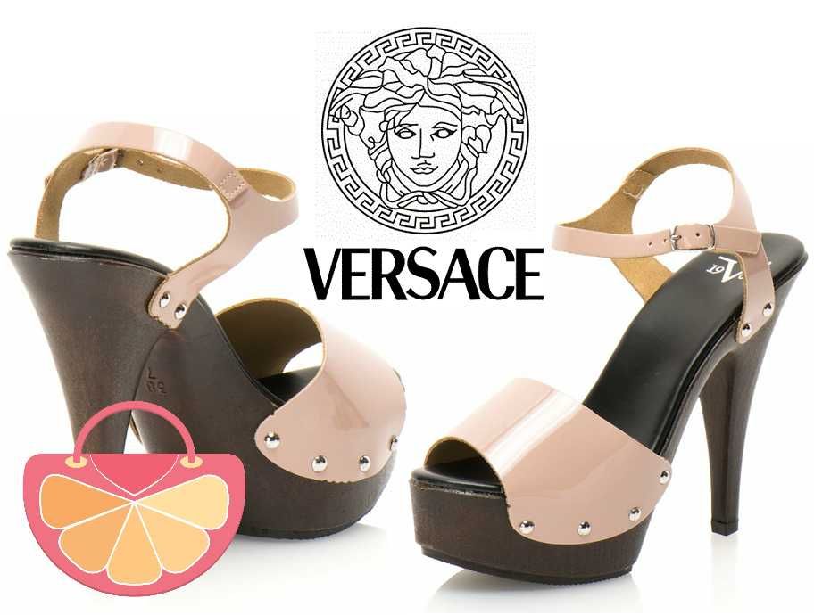 %ПРОМО% VERSACE № 36 – Дамски сандали ест кожа ток/платформа 13/4см