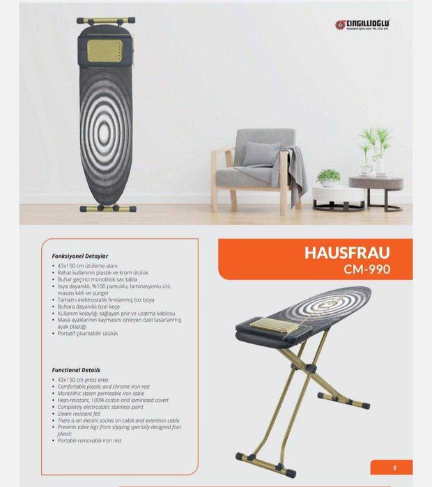 Гладильная доска Ġinjiloglu HAUSFRAU Cm-990