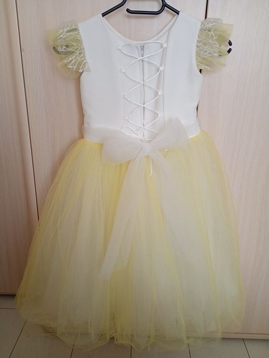 Официална детска рокля с къс ръкав