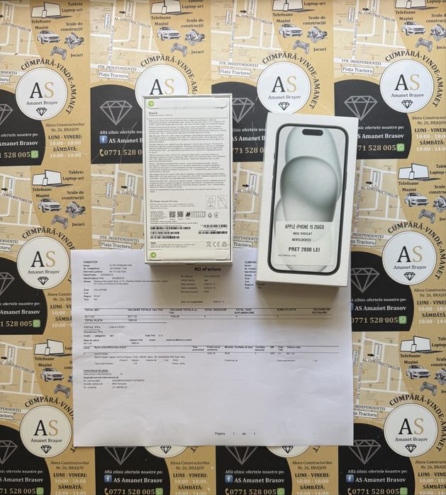 Apple iPhone 15 Black 256Gb Nou Sigilat Neverlocked