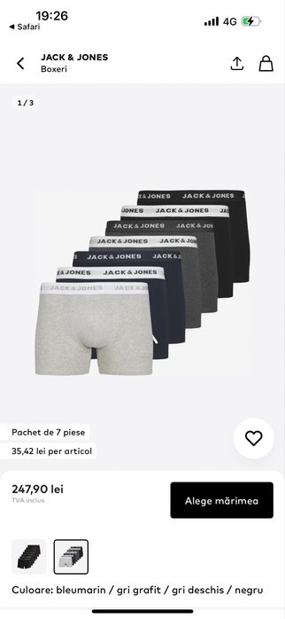 Boxeri 7 Pack Jack and Jones