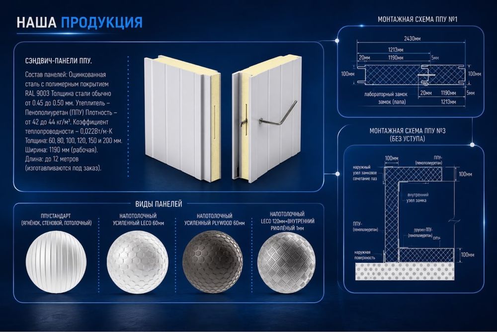 Сэндвич панели ППУ | Для холодильных складов | CTZ Group