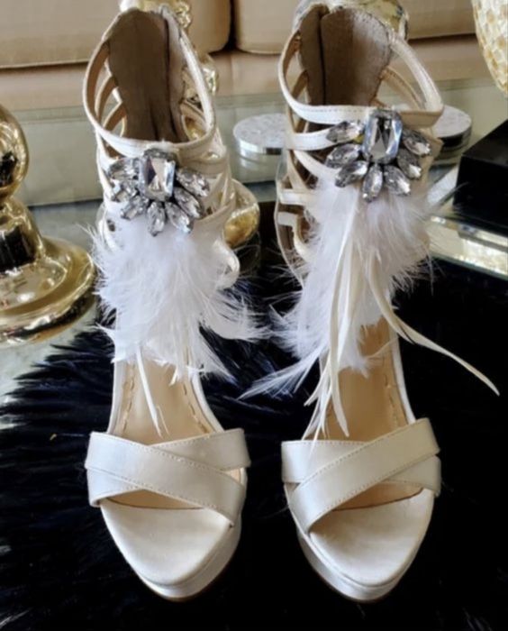 sandale mireasa ivoire satin