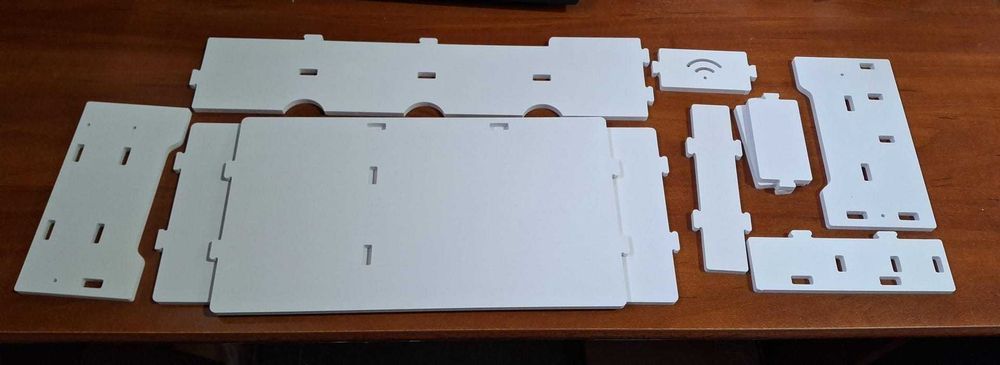 Suport monitor, lemn, 24 x 10 x 20.4 cm, raft depozitare, alb