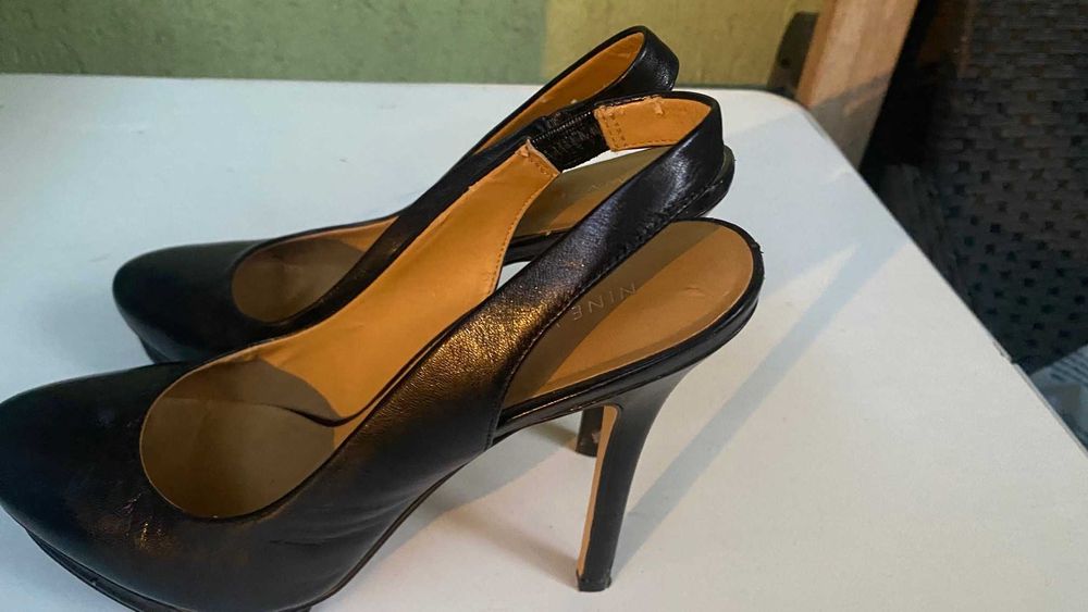 Pantofi eleganti negri cu toc inalt Nine West 39