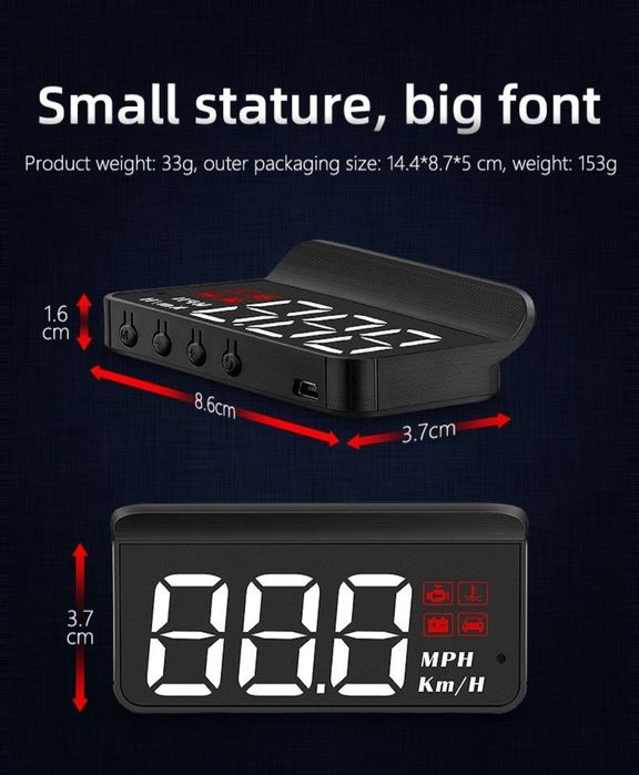 Head up display auto universal usb