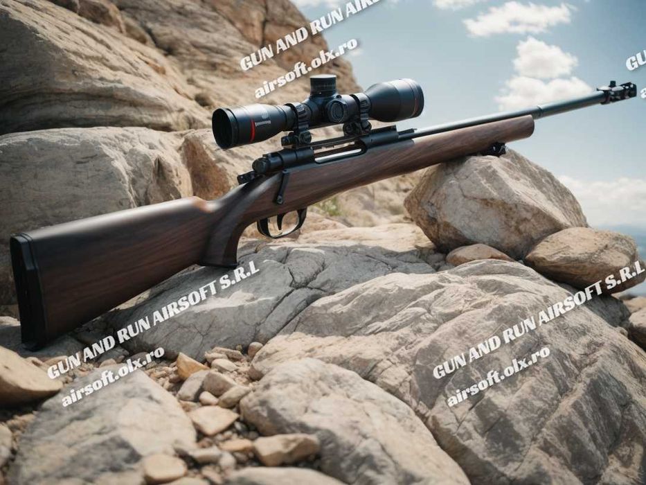 Pusca Noua 5J++ [ARC MODIFICAT] ~ Airsoft, 220 M/s, cu Lunetă !! ~V.3