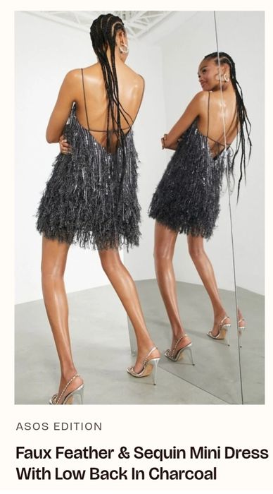 Рокля Asos много красива тип пера