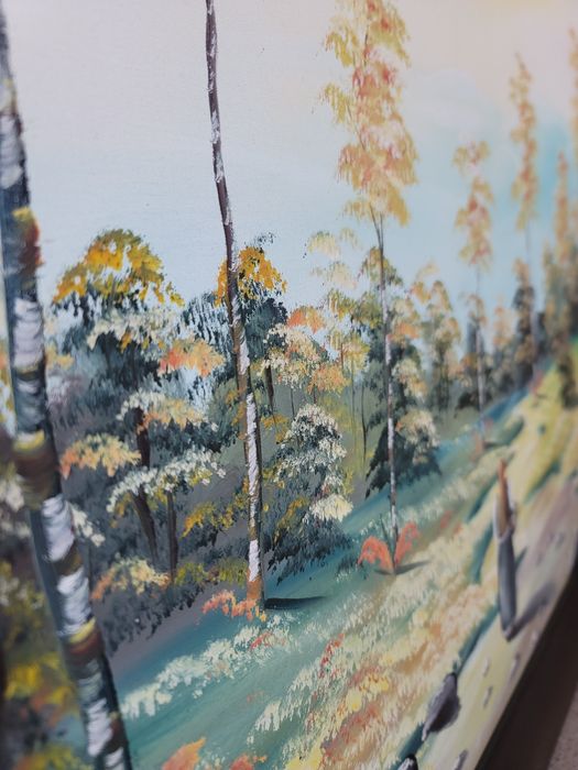 Tablou peisaj pictat manual cu ulei pe pânză – 130×90 cm