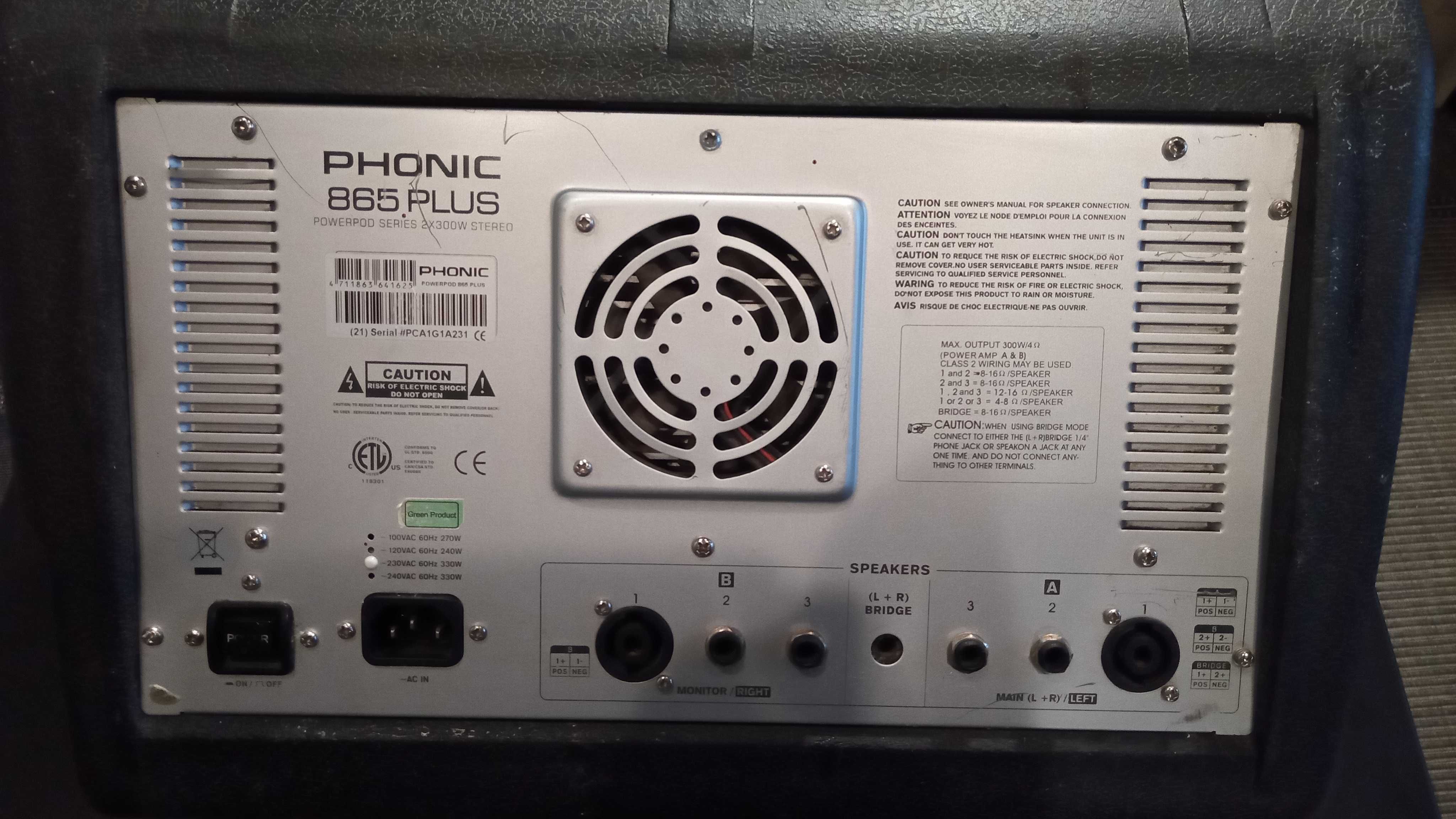 Усилитель phonic 865 plus 300 ватт: 120 000 тг. - Усилители / ресиверы  Алматы на Olx