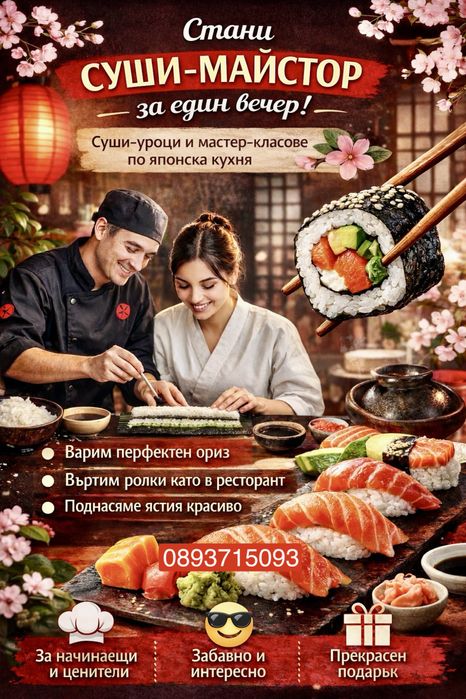 СУШИ МАЙСТОР-КЛАС. Суши курси. Суши уроци. SUSHI.