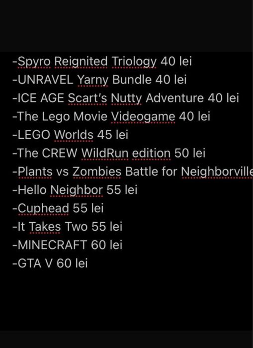 Xbox  One/S/X/Xbox series x jocuri de vanzare