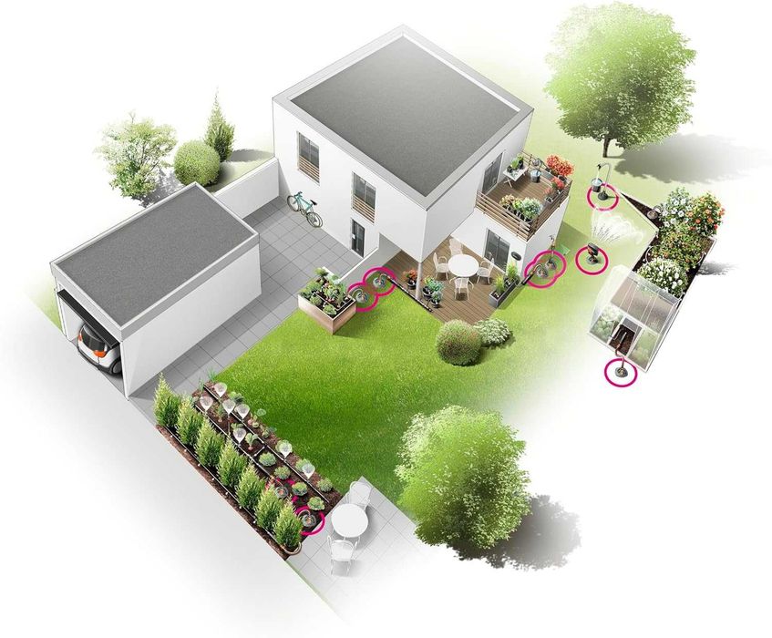 Нов Комплект за Напояване Gardena 8272-20, 216м2, 2 Водни Станции, 2 години Гаранция