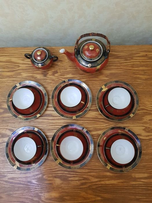 Винтажный японский чайный сервиз  «Дракон»