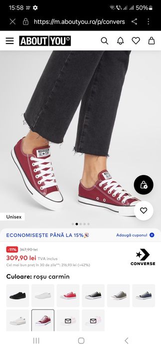 Teniși Converse originali mărime 38 (uk5,5)