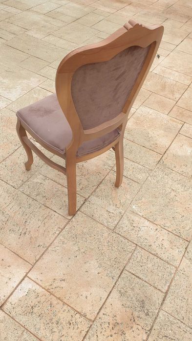 Scaune lemn masiv, tapitate