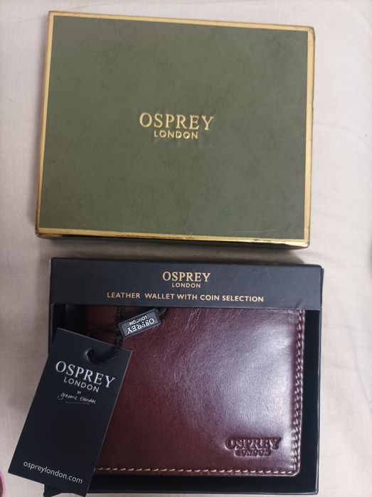 OSPREY ест.кожа нов мъжки портфейл