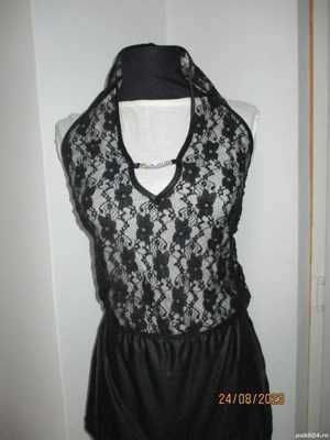 Rochie de piele cu dantela ,cu  chilot tanga +2body  stripes =100lei