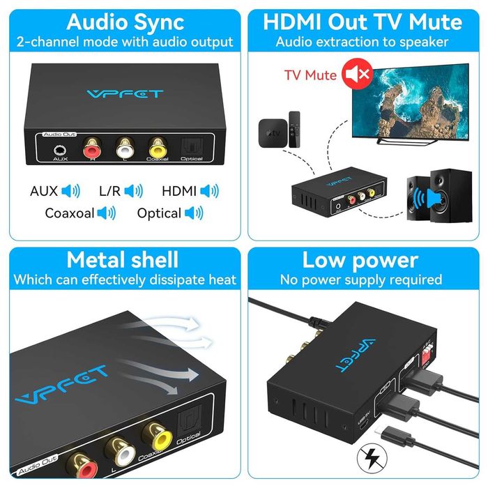 Extractor audio HDMI 4K 60Hz YUV4 2 0 Splitter audio optic HDMI la L R