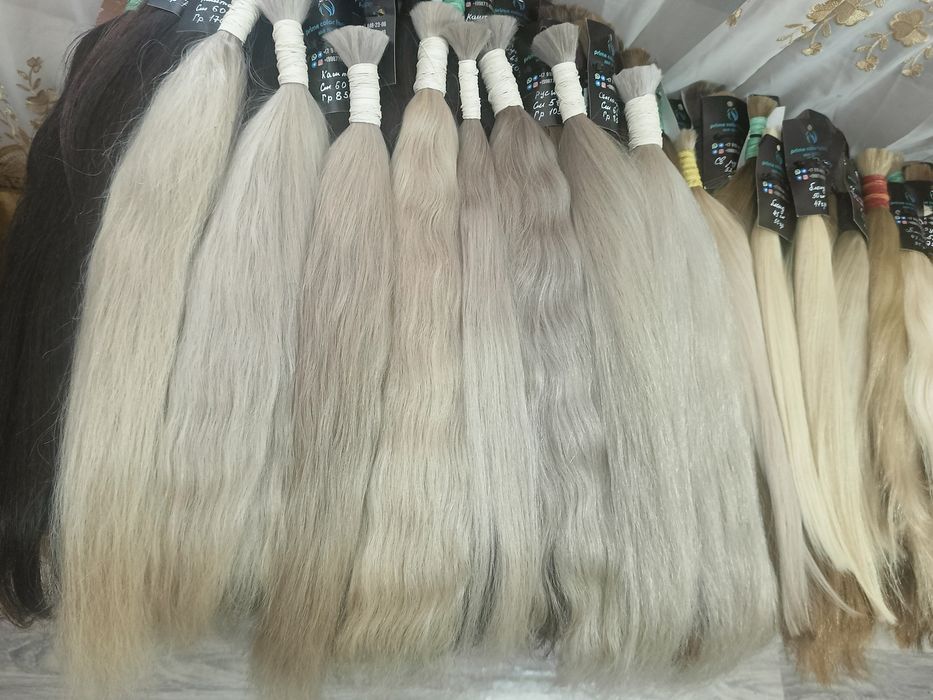 Натуральные волосы блонд и амбре