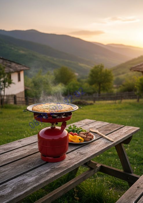 Газов котлон с тава , Газов котлон + сач / тава /