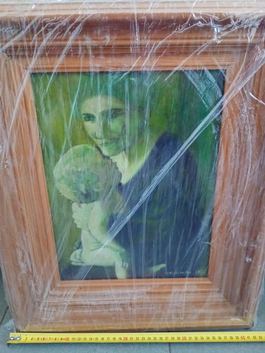 Tablou ""Bătrâna cu pruncul"" de Postolachi