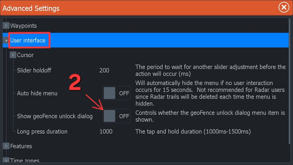 Отключване, премахване на Геофенсинг(Geofence) от ехолоти Lowrance