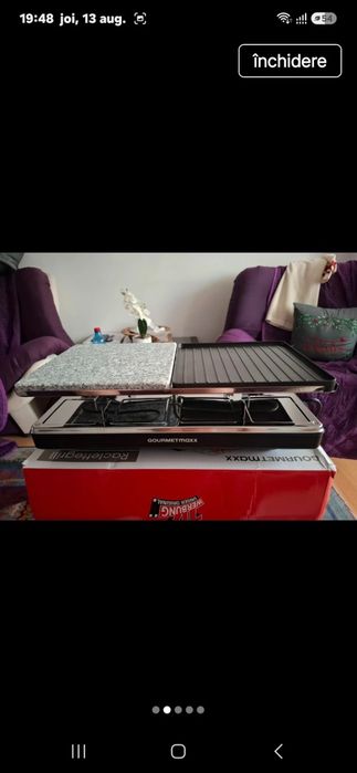 Grătar electric cu raclete Gourmetmaxx