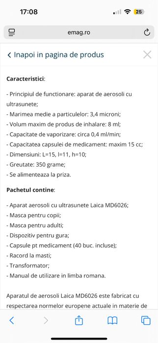 Aparat de aerosol Laica