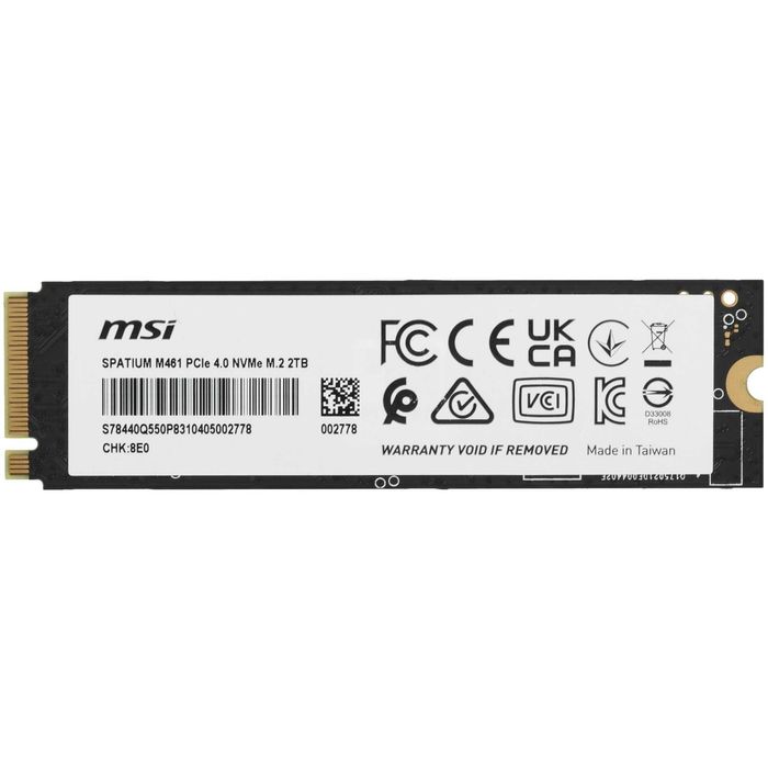 - Твердотельный накопитель SSD M.2 2TB MSI SPATIUM M461 NVMe PCIe