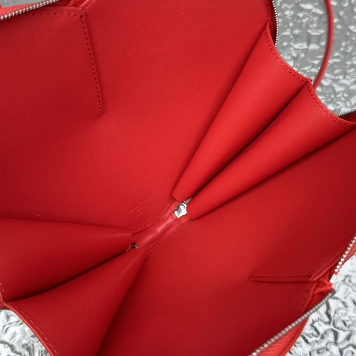 Geanta Alaia Le Coeur 21 cm, rosu lac, Premium