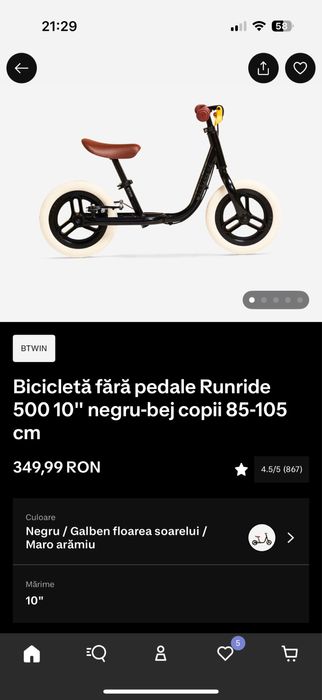 Bicicleta fara pedale copii