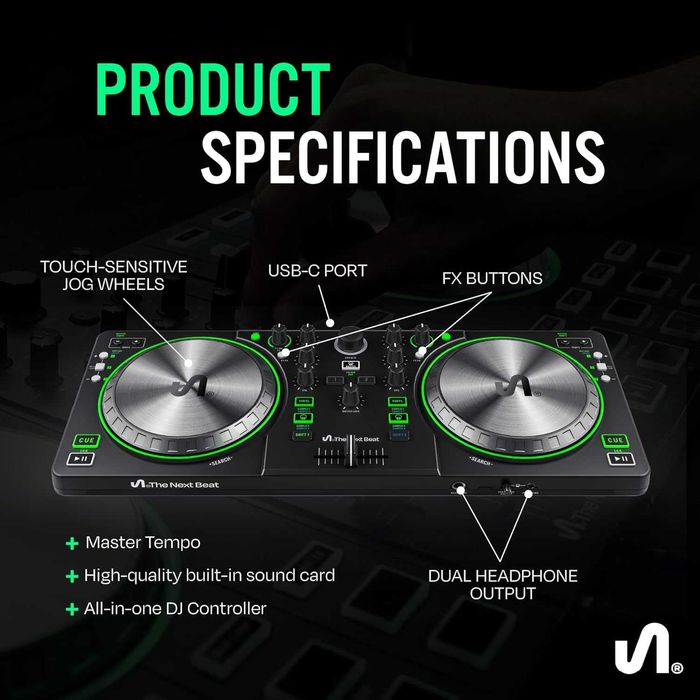 Tiesto DJ контролер, SX1 преносим контролен дек с аудио миксер